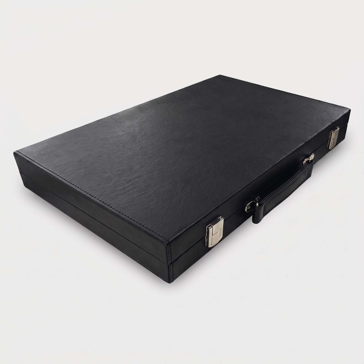 Classic Leatherette Backgammon Set, The "Daily" Board, Black Frame