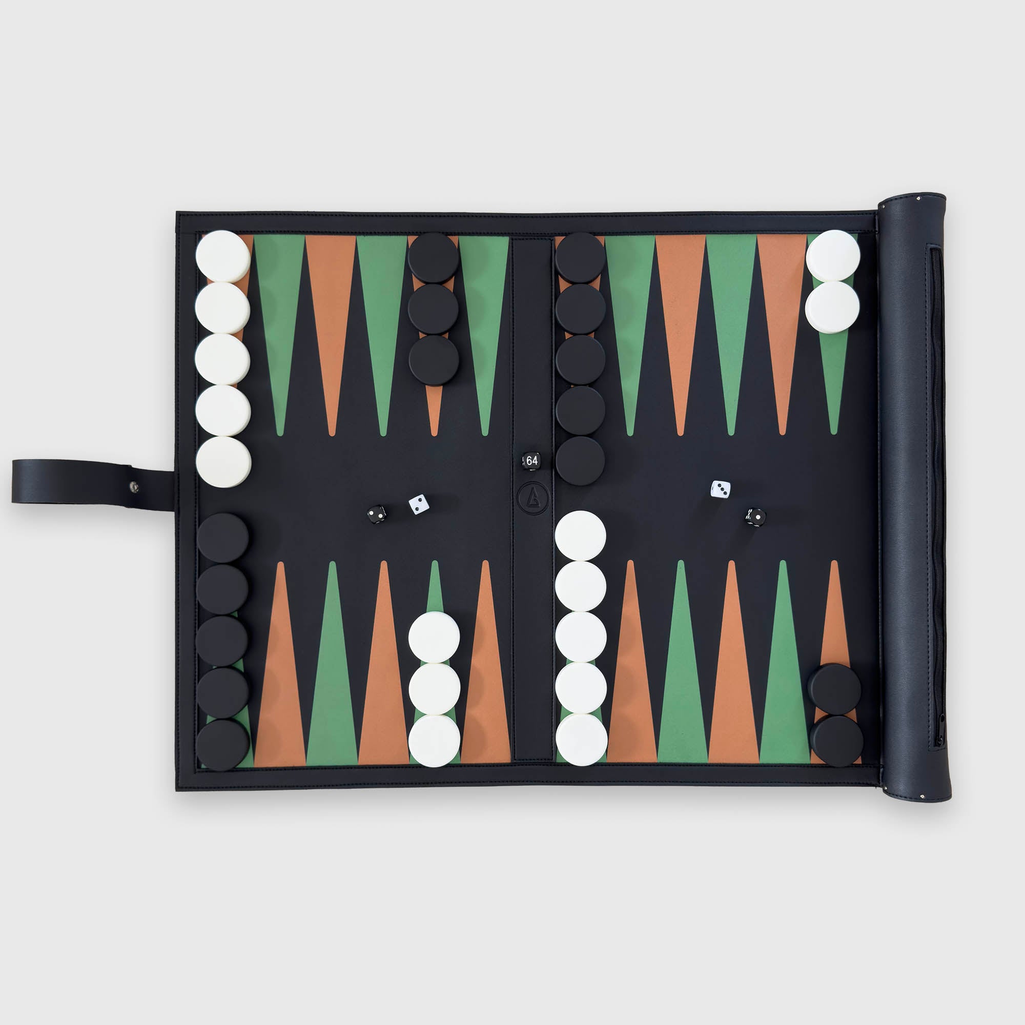 Atlas Board, Tournament Size Roll-up Backgammon Board | Travel Friendly