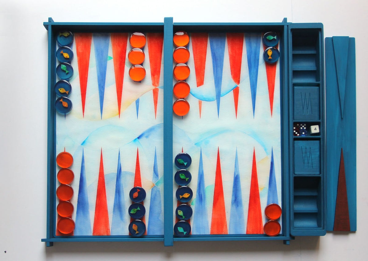 Water board set up to play, top view