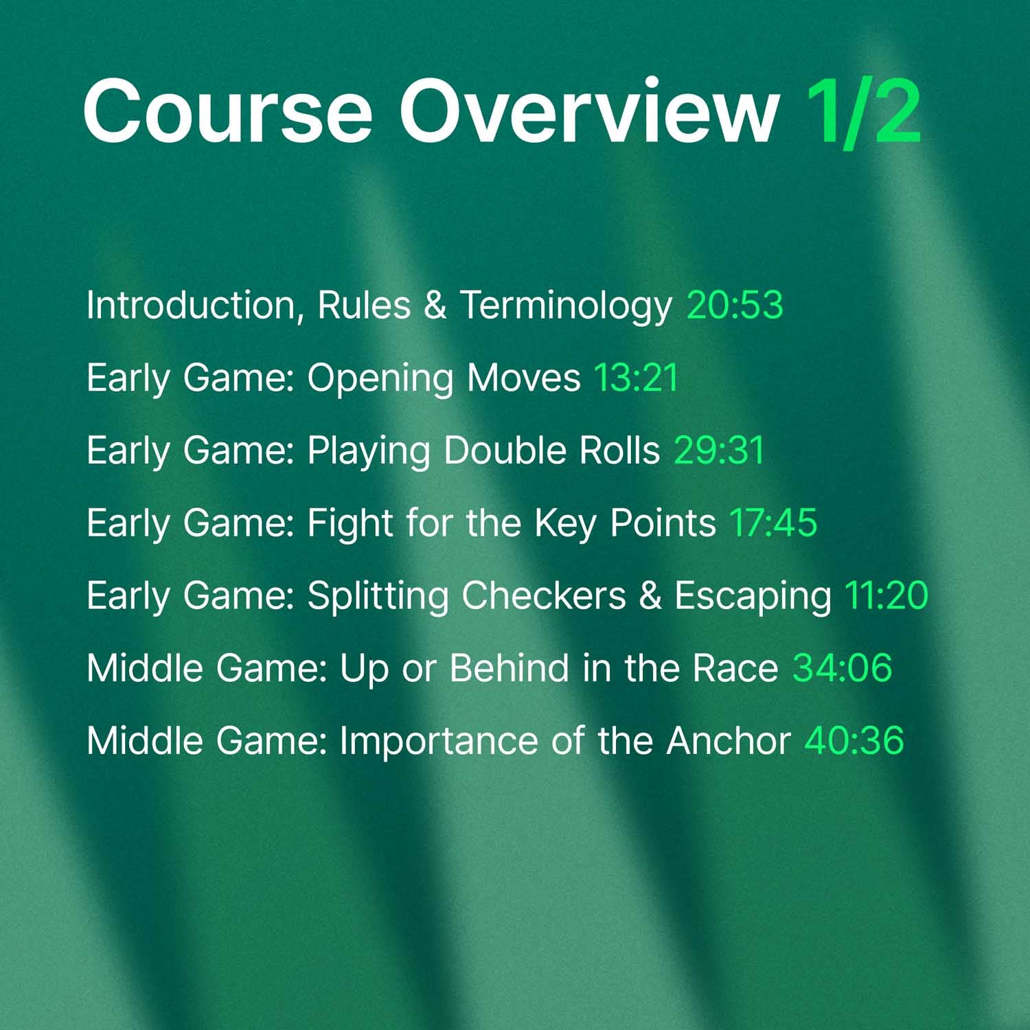 Backgammon for Intermediates by Zdenek Zizka | Online Video Course