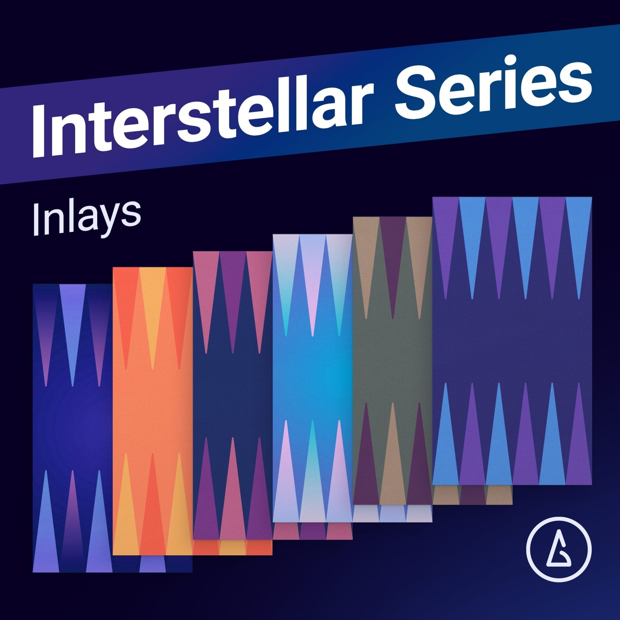 Void Interstellar Series surface inlay, multiple colors, 2 inlays per set - Backgammon Galaxy