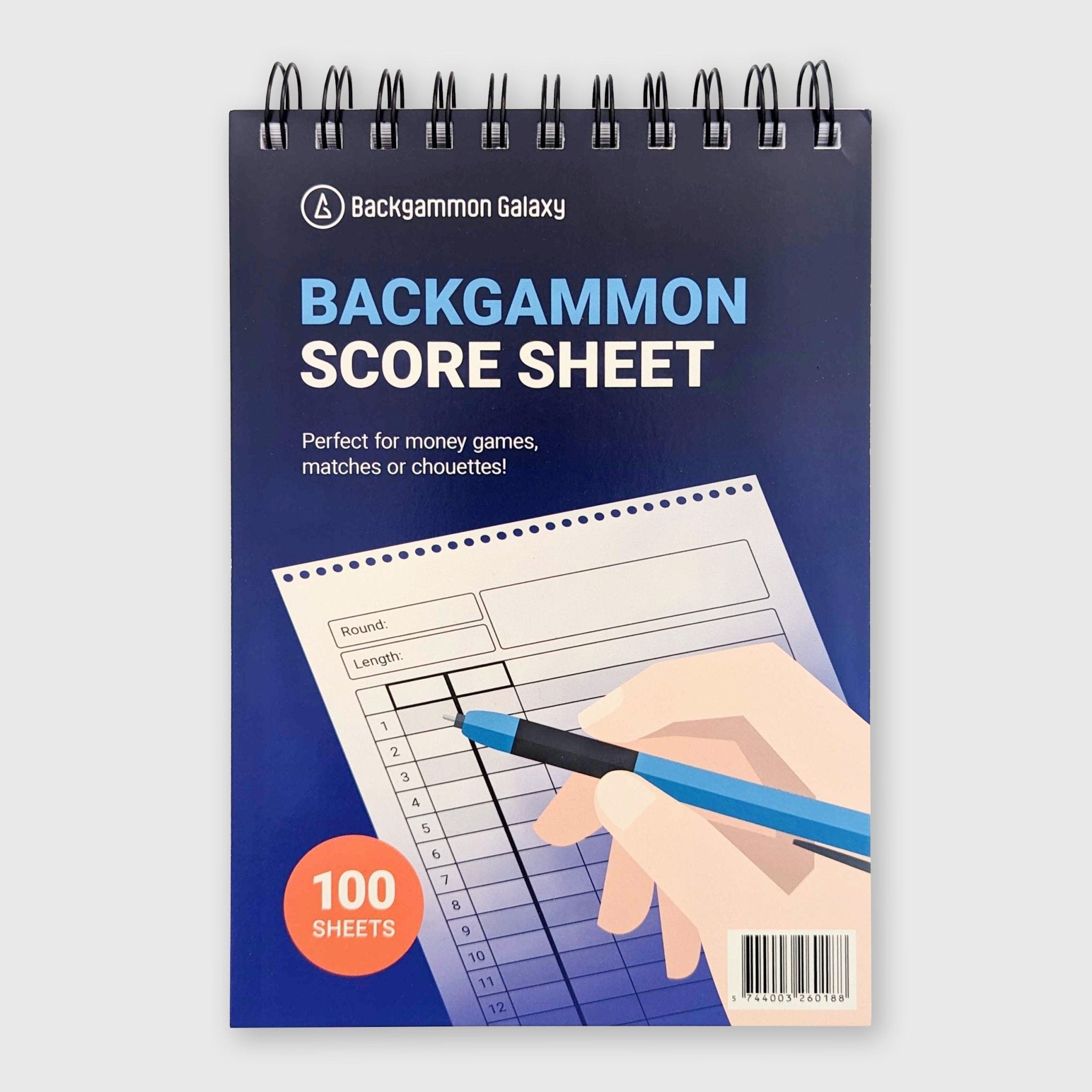 Backgammon Score Sheet, 100 Sheets, Take notes while playing, Perfect for Matches, Moneygames & Chouettes - Backgammon Galaxy