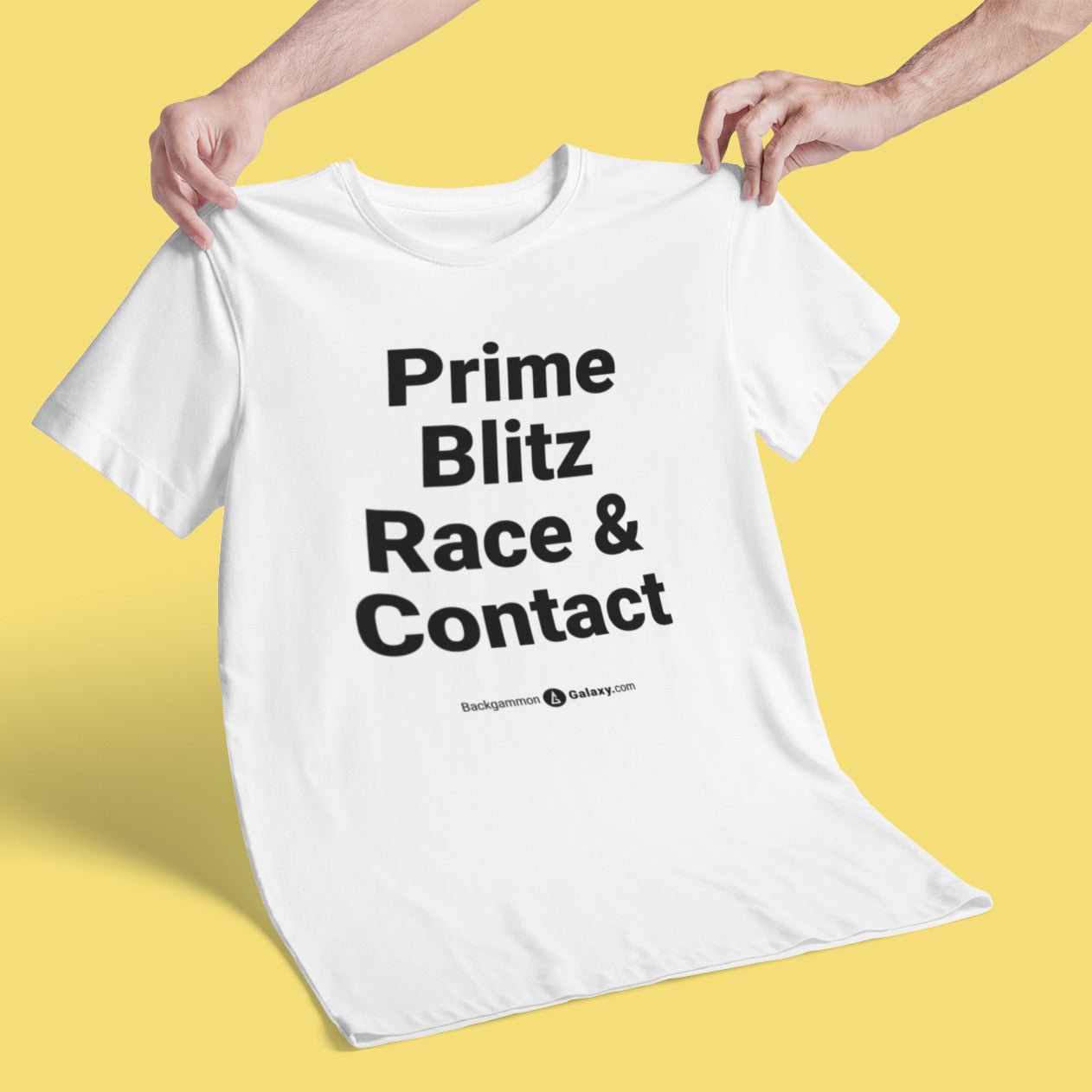 Prime, Blitz, Race & Contact Unisex Backgammon T-Shirt - Backgammon Galaxy