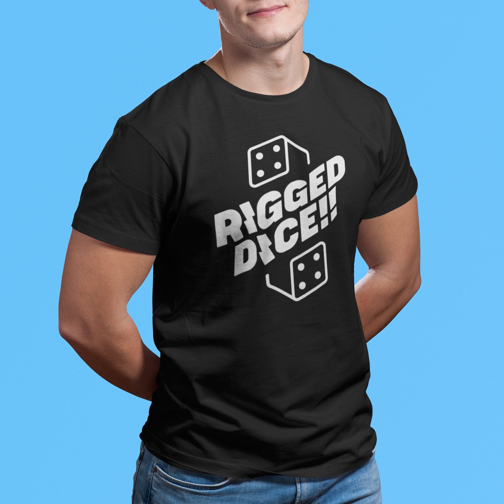 RIGGED DICE, Backgammon t-shirt, unisex - Backgammon Galaxy