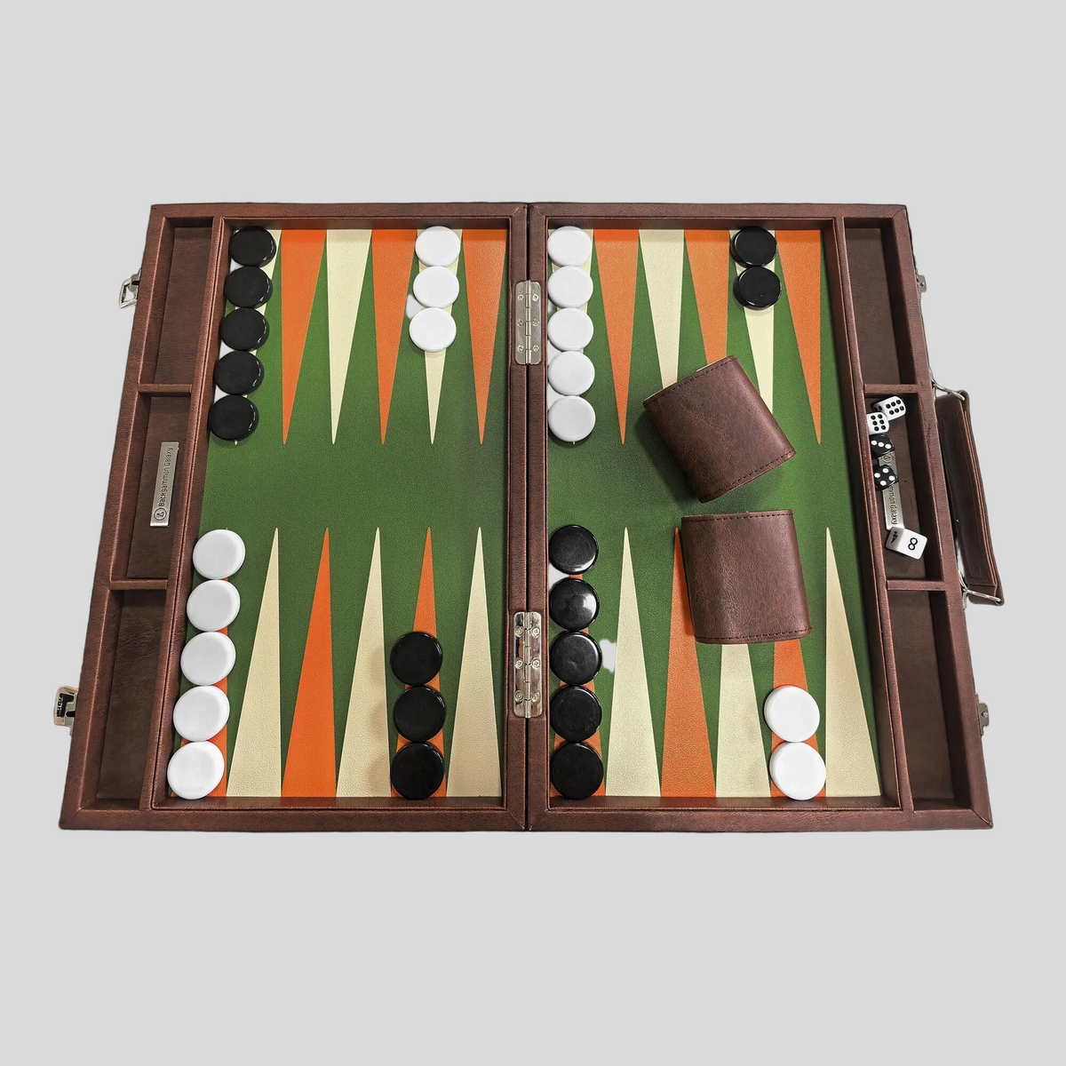 Classic Leatherette Backgammon Set, The "Daily" Board