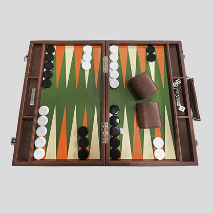 Classic Leatherette Backgammon Set, The "Daily" Board
