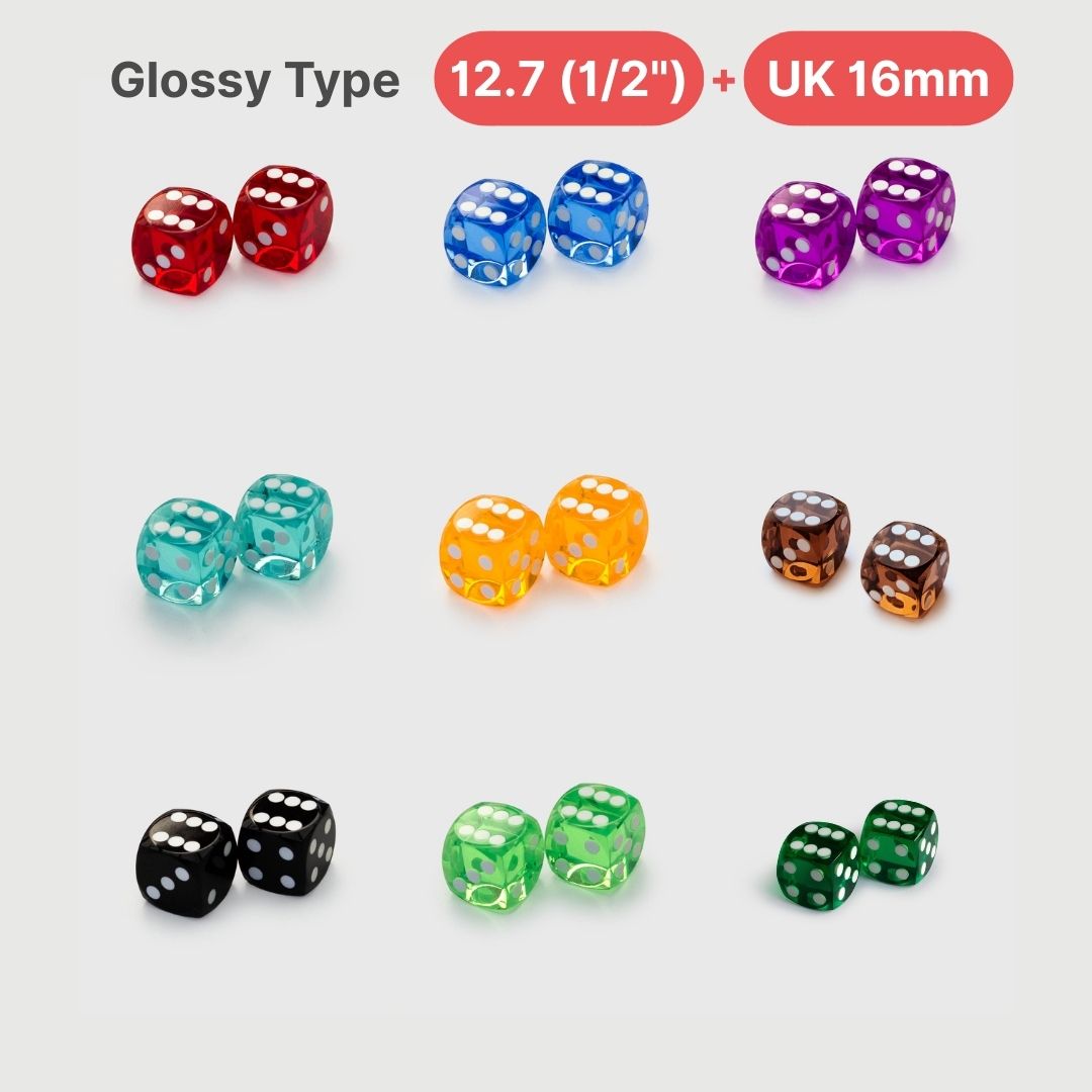Precision dice pair, Multiple Colors and Sizes