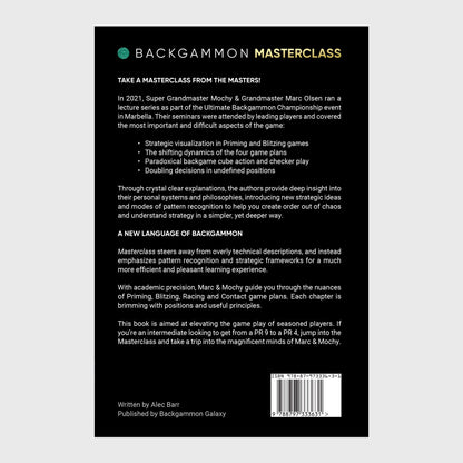 Backgammon Masterclass, by Marc Olsen & Masayuki Mochizuki, Hard- or Softcover - Backgammon Galaxy