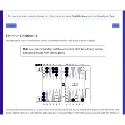 Backgammon Masterclass, by Marc Olsen & Masayuki Mochizuki, Online E-Book - Backgammon Galaxy
