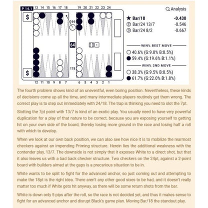 Backgammon Masterclass, by Marc Olsen & Masayuki Mochizuki, Online E-Book - Backgammon Galaxy