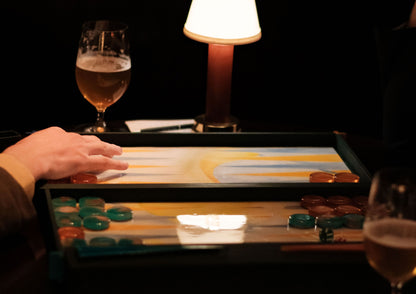 Playing on a Four Elements board at night