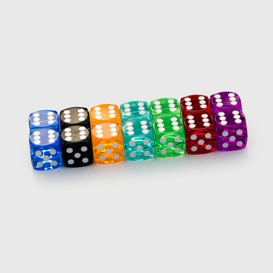 Precision dice pair, Sizes 12.7mm (1/2”) or 14.3mm (9/16”), Multiple colors, For backgammon or dice Games, Made by Backgammon Galaxy