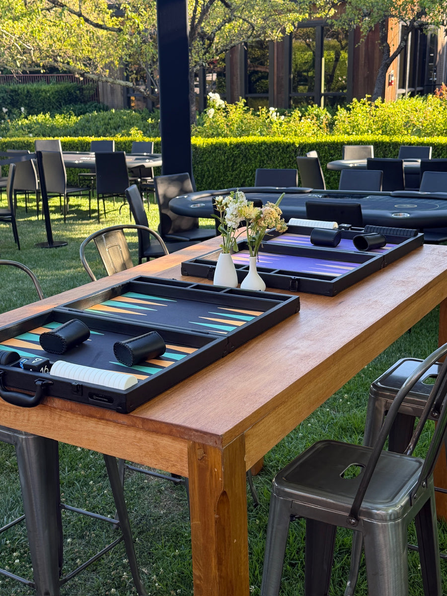 Nova boards waiting on long wooden tables
