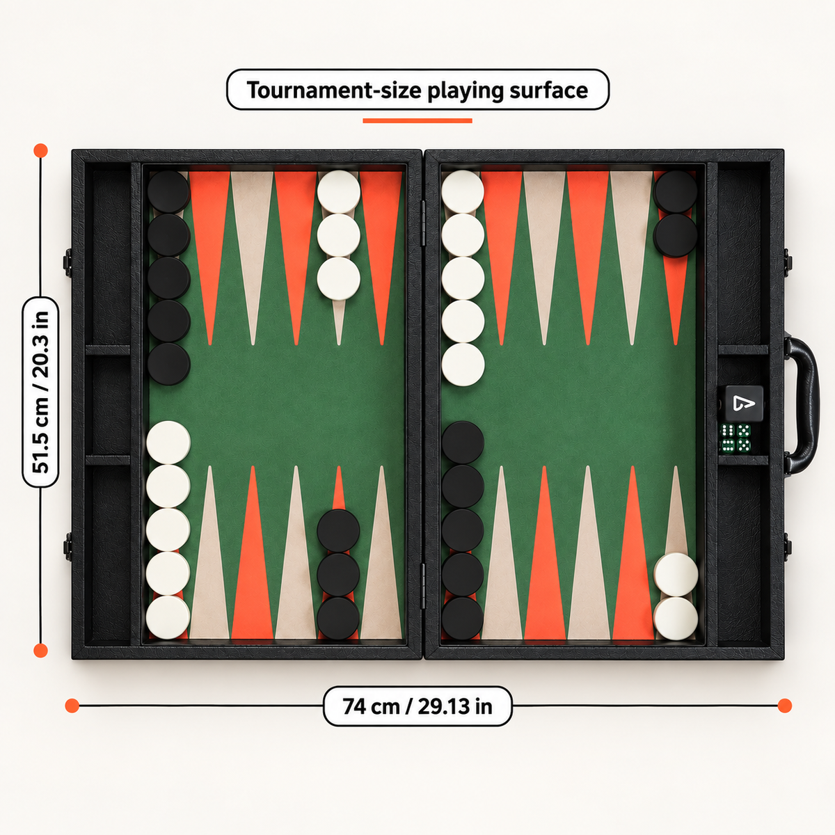 Nova Board - Monte Carlo, Tournament Backgammon Set