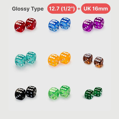 Precision Dice Pair, Glossy, Outlet, United Kingdom - Backgammon Galaxy