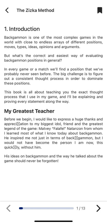 The Zizka Method - Dominating Backgammon Through Storytelling, Online Interactive E-Book - Backgammon Galaxy