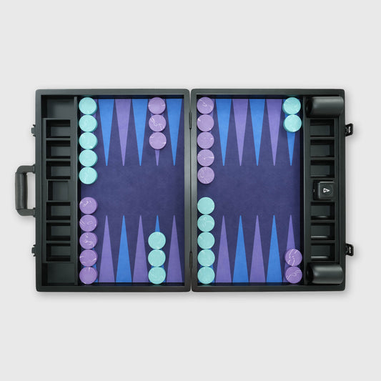 Tabellone VOID, 2° generazione, edizione Aurora, serie Interstellar, set backgammon di lusso, di Backgammon Galaxy