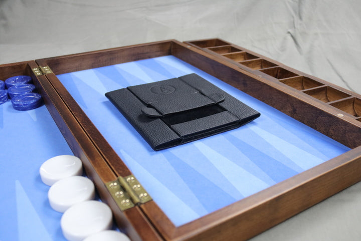 Innovative Folding Dice Tower by Backgammon Galaxy - Backgammon Galaxy Dice Tower laying in earth board