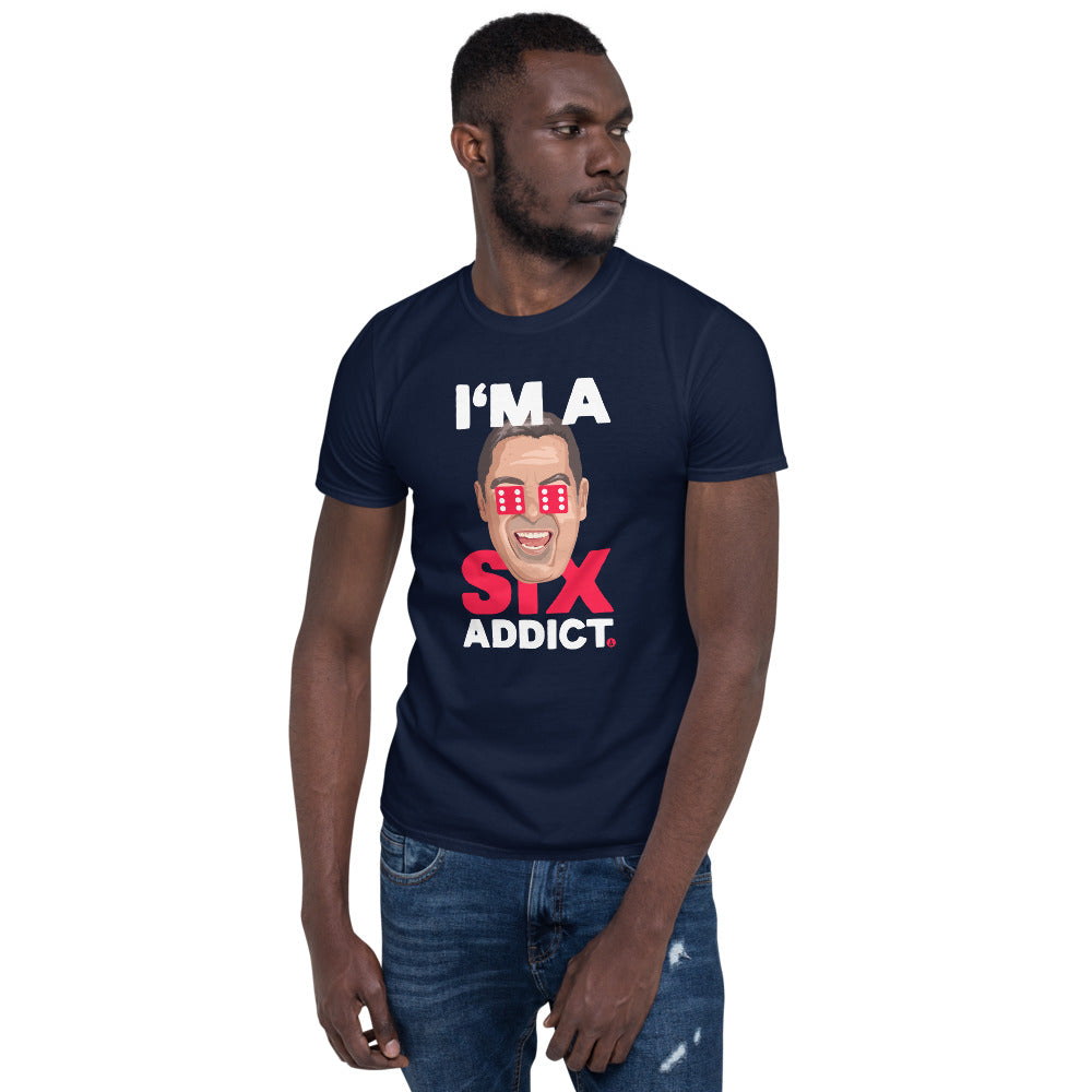 "I'm a Six Addict" Unisex T-shirt - Backgammon Galaxy Navy / S T-shirt