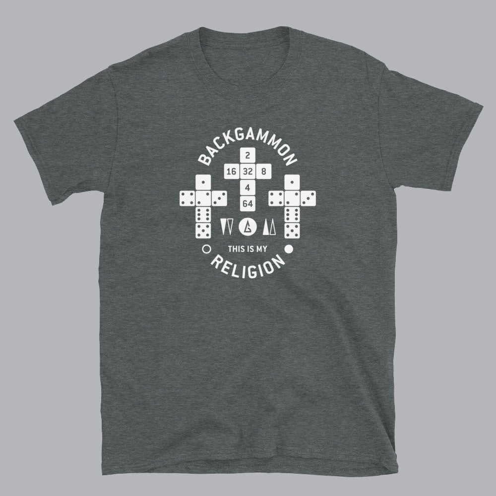 Backgammon - This is my Religion T-shirt, Unisex - Backgammon Galaxy Dark Heather / S T-shirt
