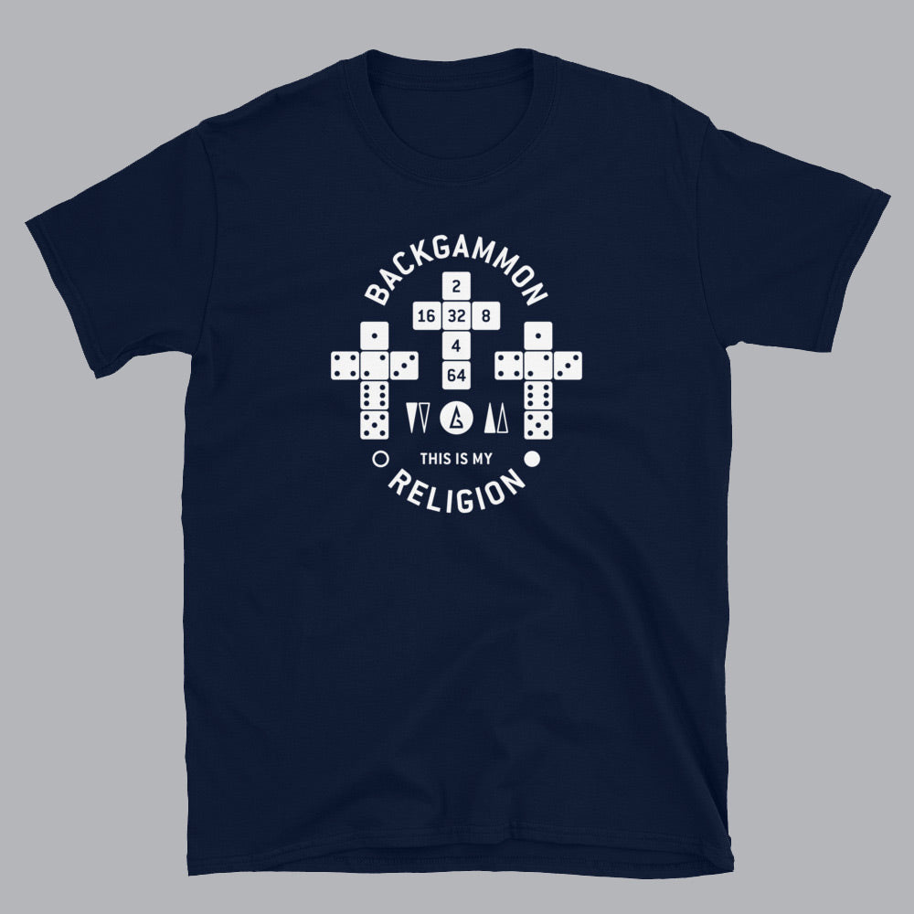 Backgammon - This is my Religion T-shirt, Unisex - Backgammon Galaxy Navy / S T-shirt