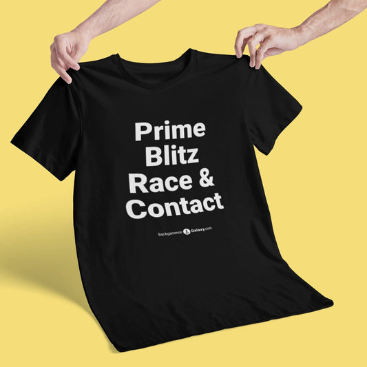 Prime, Blitz, Race & Contact Unisex Backgammon T-Shirt - Backgammon Galaxy S / Black T-shirt